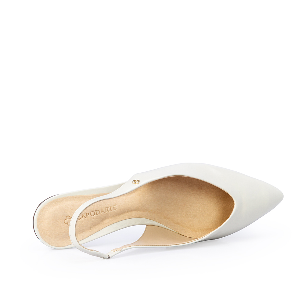SAPATILHA SLINGBACK BRANCA DUNA DE COURO image number 4