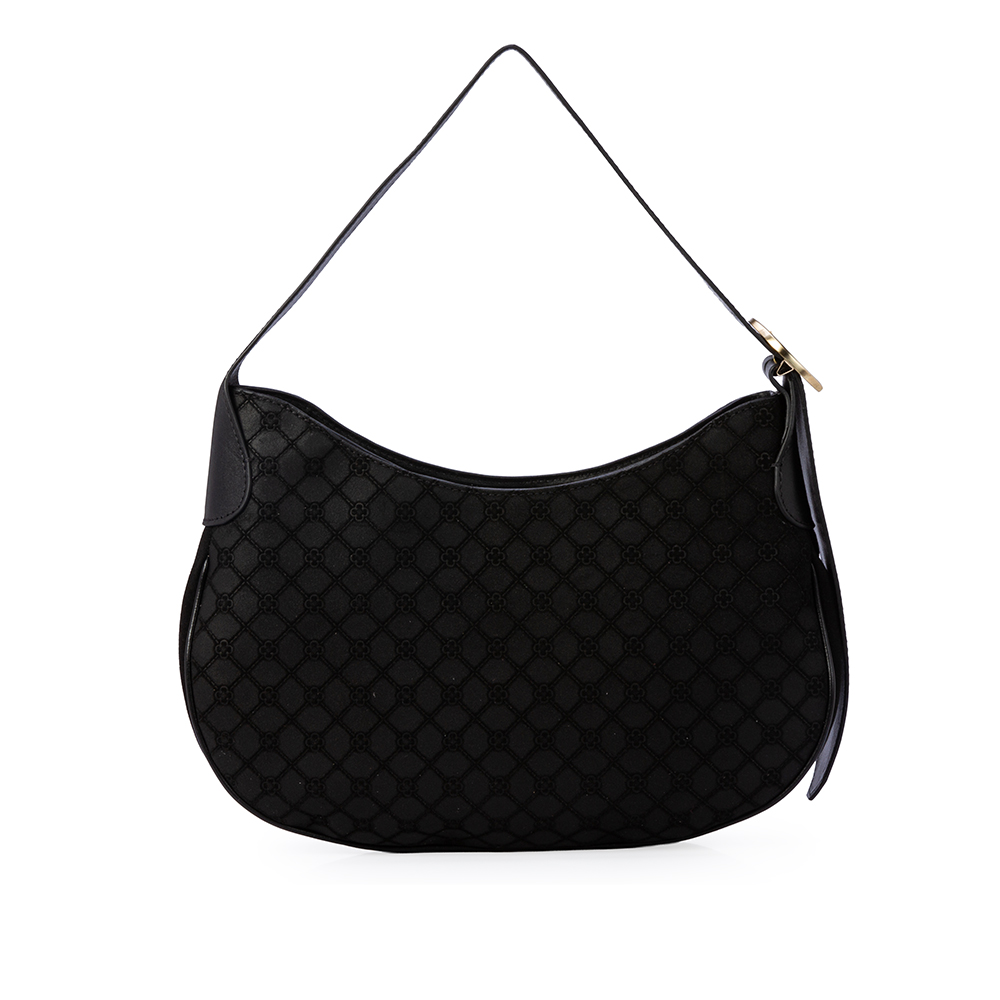 BOLSA M&Eacute;DIA PRETA DE COURO HOBO image number 2