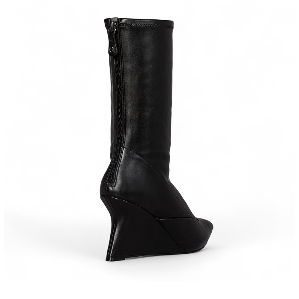BOTA CANO LONGO PRETA STRETCH SALTO ANABELA image number 4