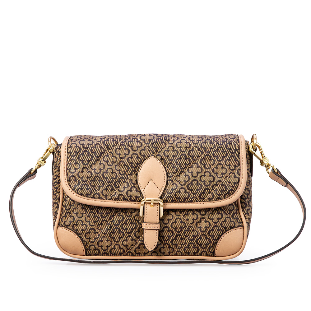 BOLSA AL&Ccedil;A GORGUR&Atilde;O BEGE MONOGRAMA VIRA BAGUETE image number 3