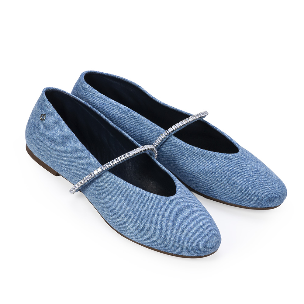 SAPATILHA BICO REDONDO DENIM PEDRARIAS image number 1