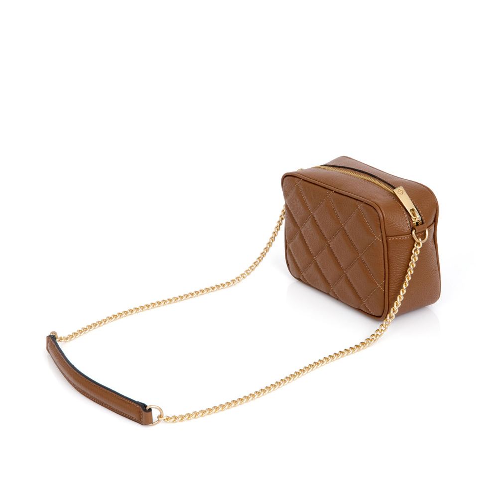BOLSA SHOULDER BAG MARROM DE COURO AL&Ccedil;A CORRENTE image number 2