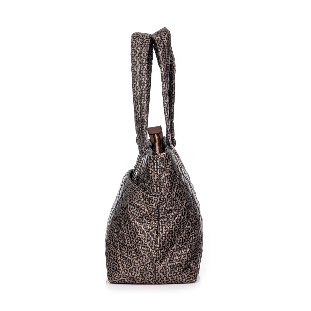 BOLSA SHOPPER NYLON MATELASSÊ MONOGRAMA BEGE CAFÉ image number 2
