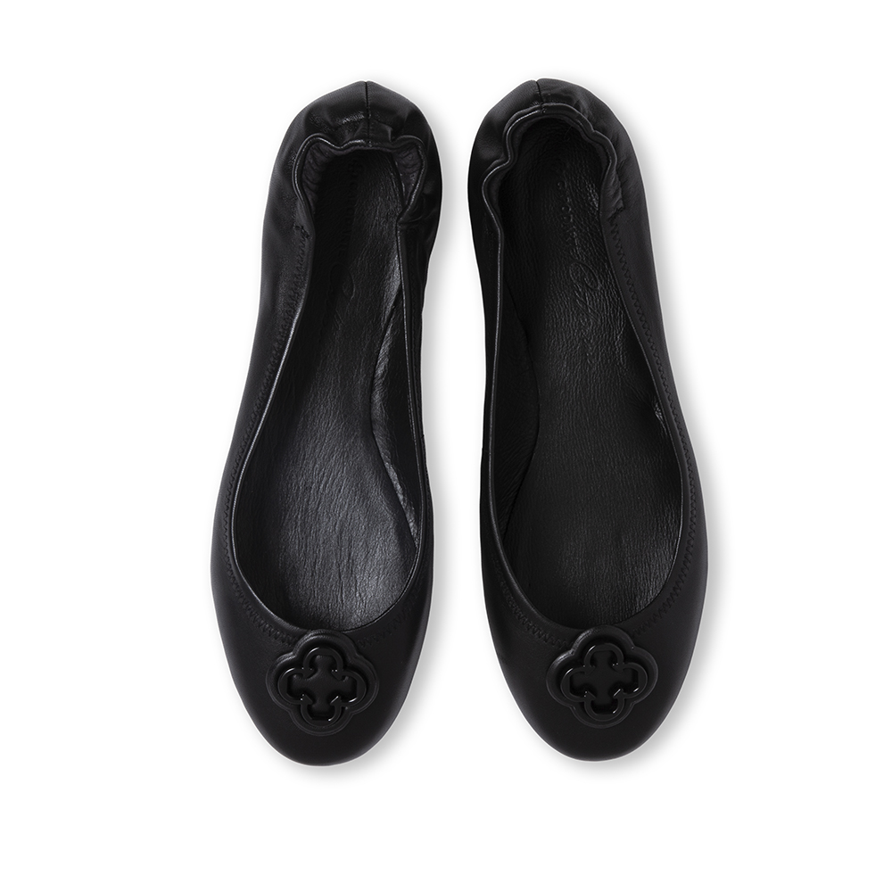 SAPATILHA CATHERINE BAILARINA PRETA COURO BICO REDONDO image number 4
