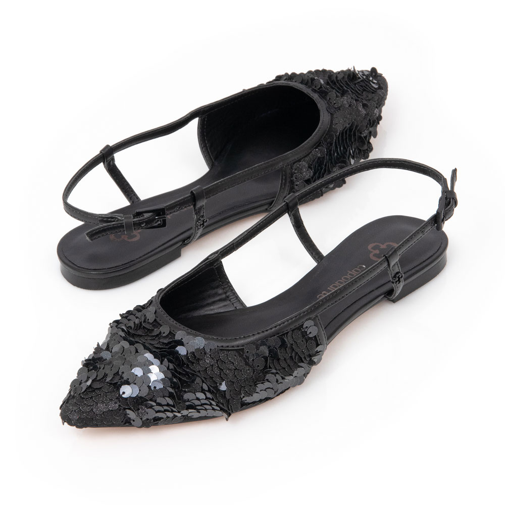 SAPATILHA SLINGBACK PRETA PAETÊ image number 3