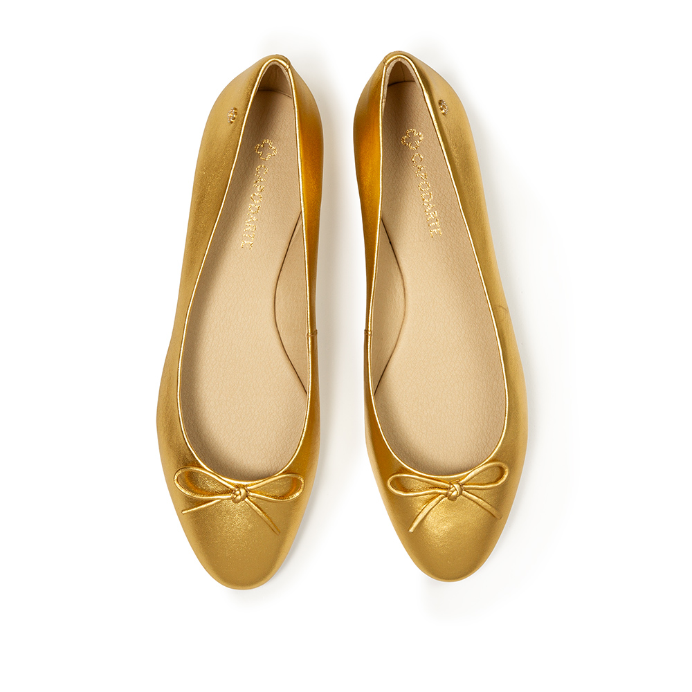 SAPATILHA DOURADA DE COURO METALIZADA image number 4