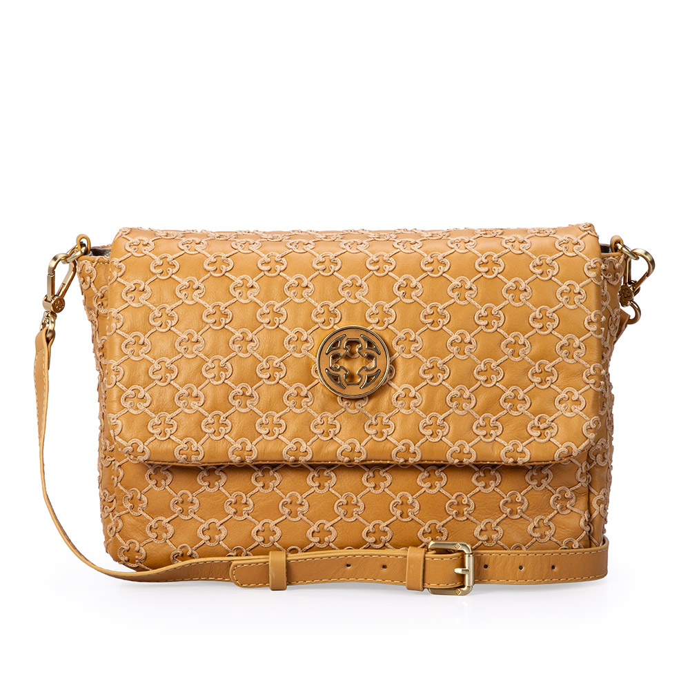 BOLSA BEGE SAVANA DE COURO MONOGRAMA BORDADO image number 0