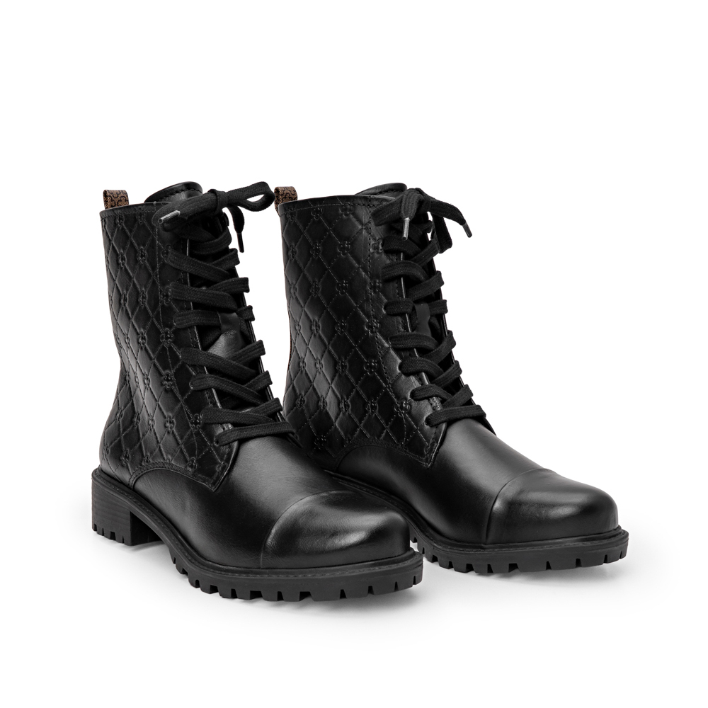 BOTA COTURNO PRETA DE COURO MONOGRAMA image number 1