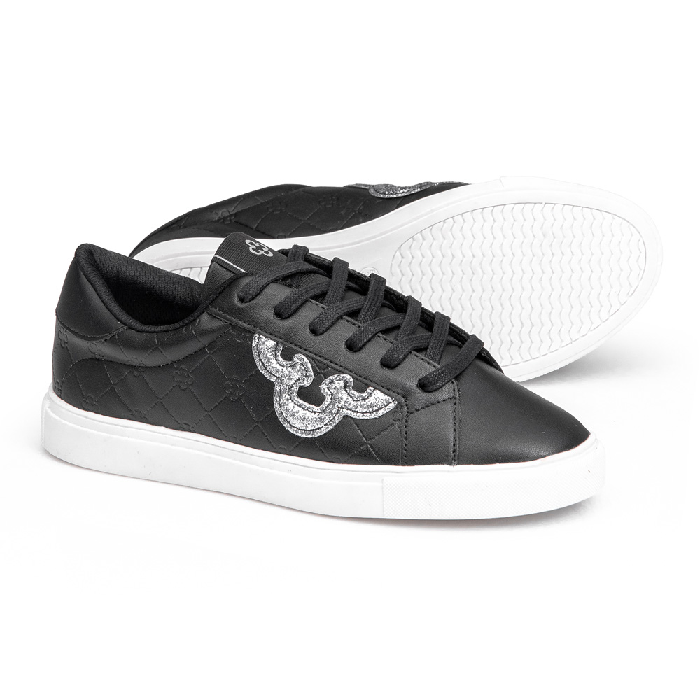 TÊNIS FEMININO PRETO AMARRAÇÃO GLITTER image number 3