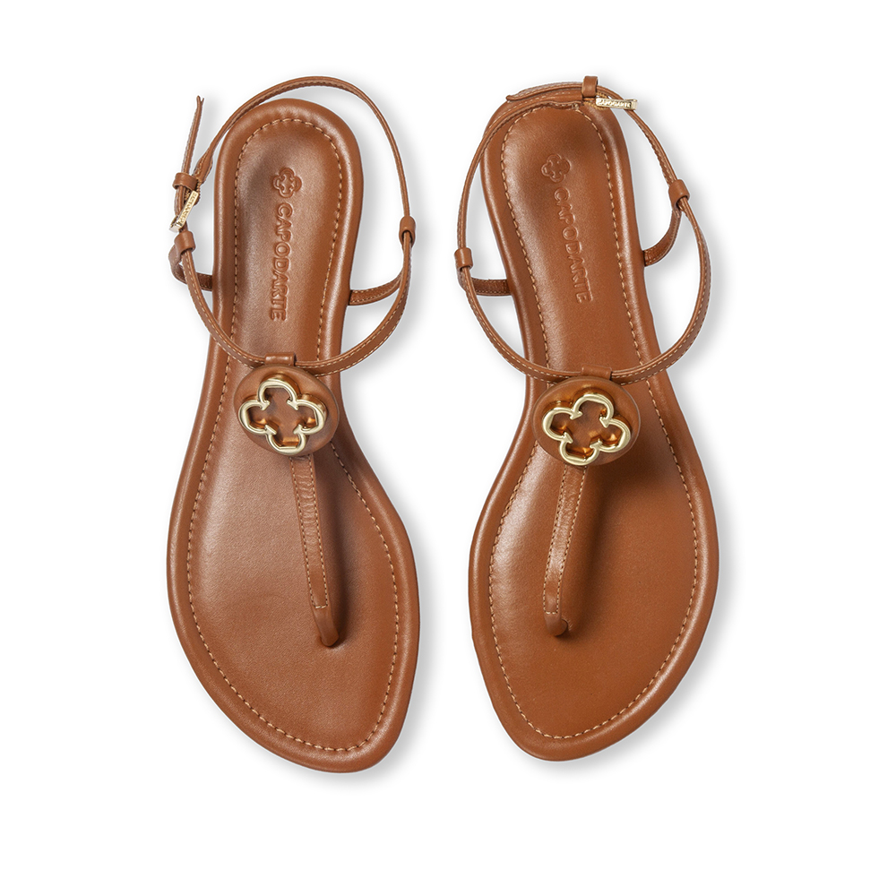 SAND&Aacute;LIA RASTEIRA CARAMELO DE COURO image number 4