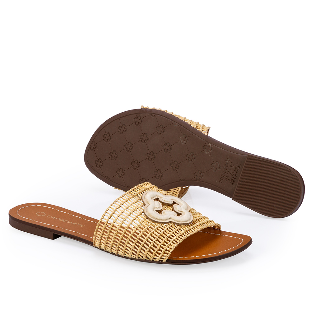 CHINELO SLIDE BEGE NATURAL TRAMADO image number 3