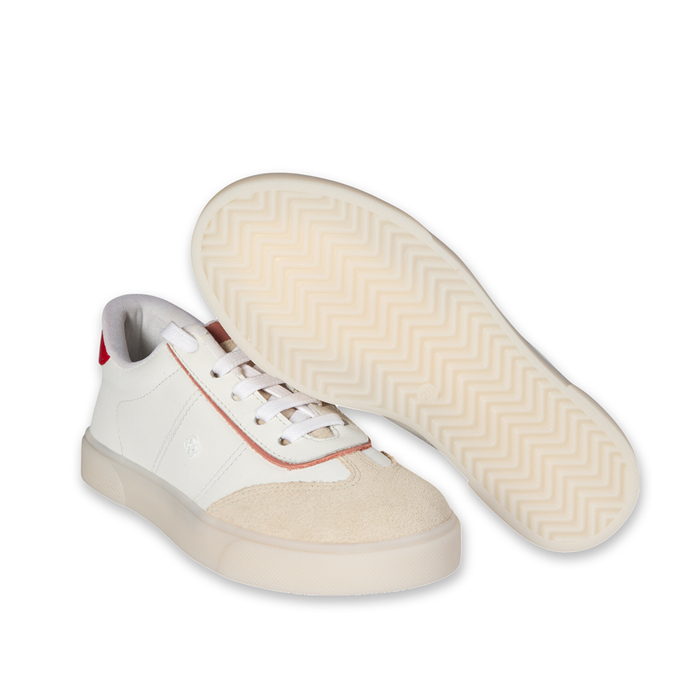 T&Ecirc;NIS INFANTIL BRANCO E VERMELHO RUBI DE COURO AMARRA&Ccedil;&Atilde;O image number 3