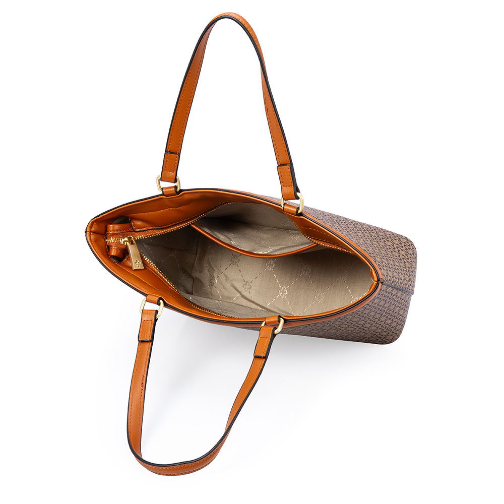 BOLSA M&Eacute;DIA BEGE MONOGRAMA SHOPPER image number 4