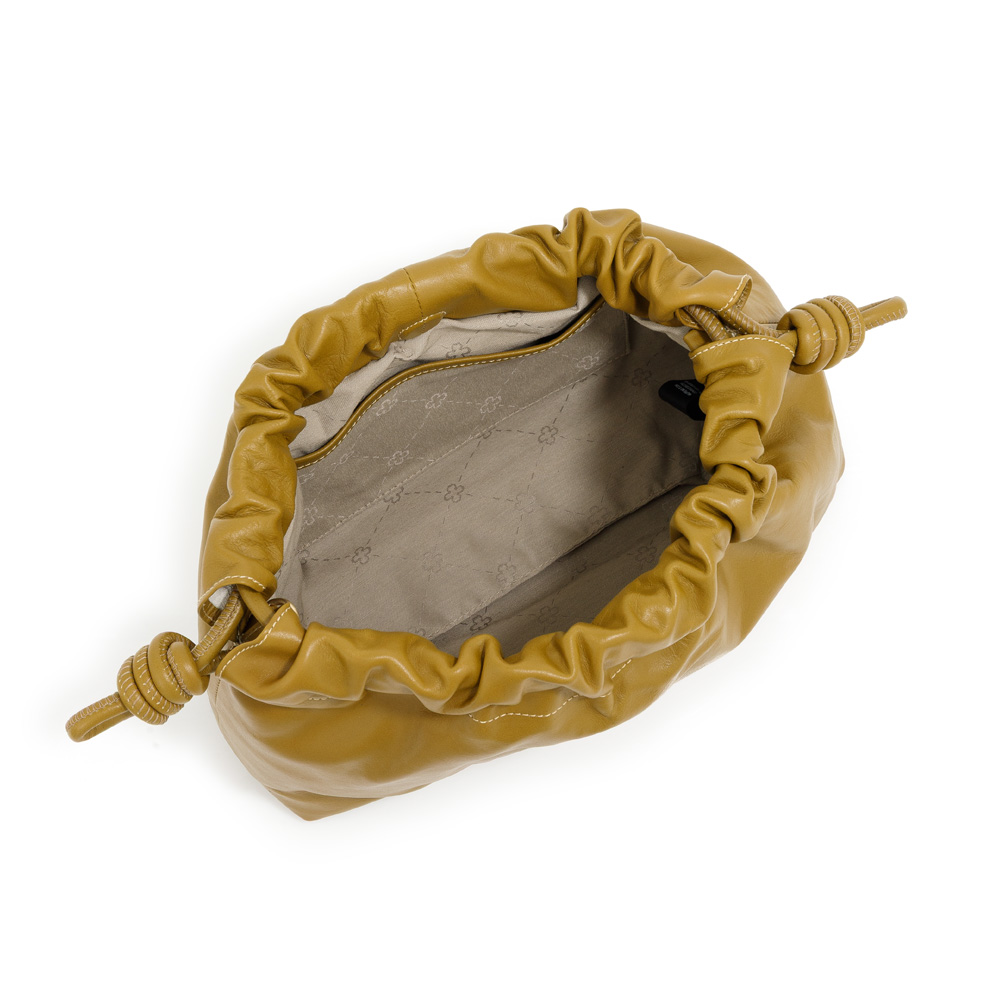 BOLSA M&Eacute;DIA AMARELA CITRINO DE COURO SHOULDER BAG image number 4