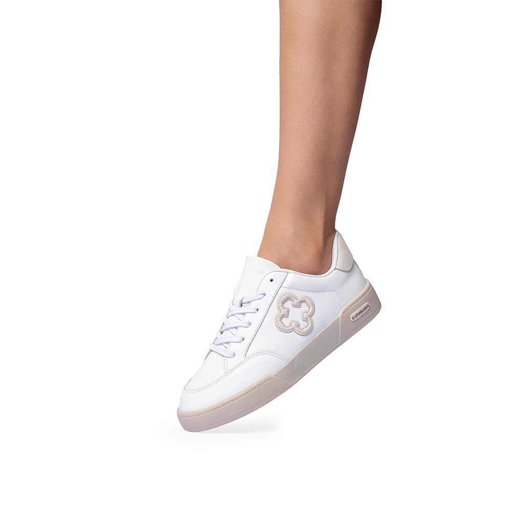 T&Ecirc;NIS FEMININO FLATFORM BRANCO DE COURO AMARRA&Ccedil;&Atilde;O image number 1