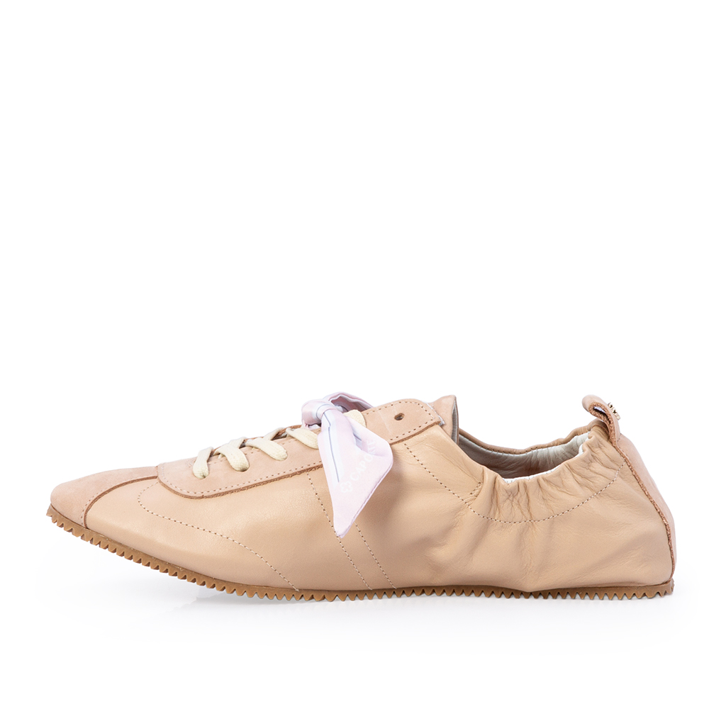 T&Ecirc;NIS FEMININO NUDE SEDA DE COURO BALLERINA SNEAKERS image number 2