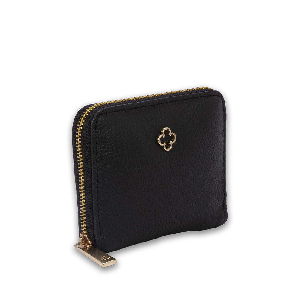 CARTEIRA PRETA DE COURO COM Z&Iacute;PER image number 1