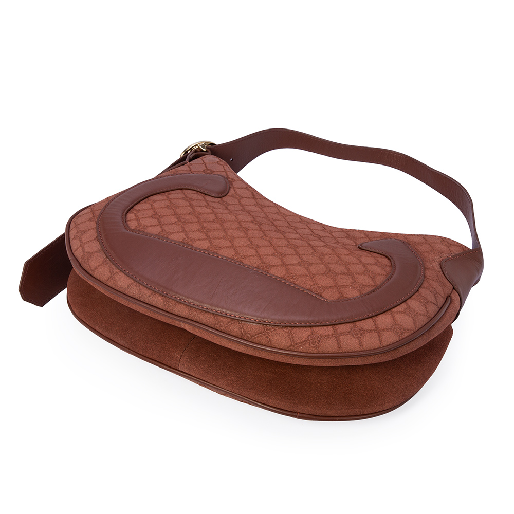 BOLSA M&Eacute;DIA MARROM &Eacute;BANO DE COURO HOBO image number 3