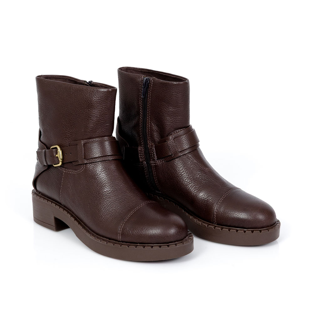 BOTA CANO CURTO DE MARROM DE COURO TOBACCO image number 1