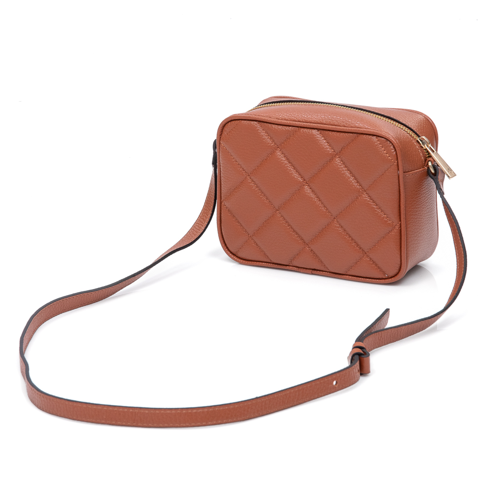 BOLSA PEQUENA TIRACOLO COURO CARAMELO image number 3