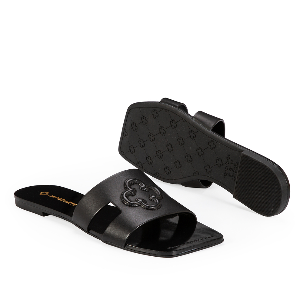 CHINELO COURO BICO QUADRADO PRETO image number 3