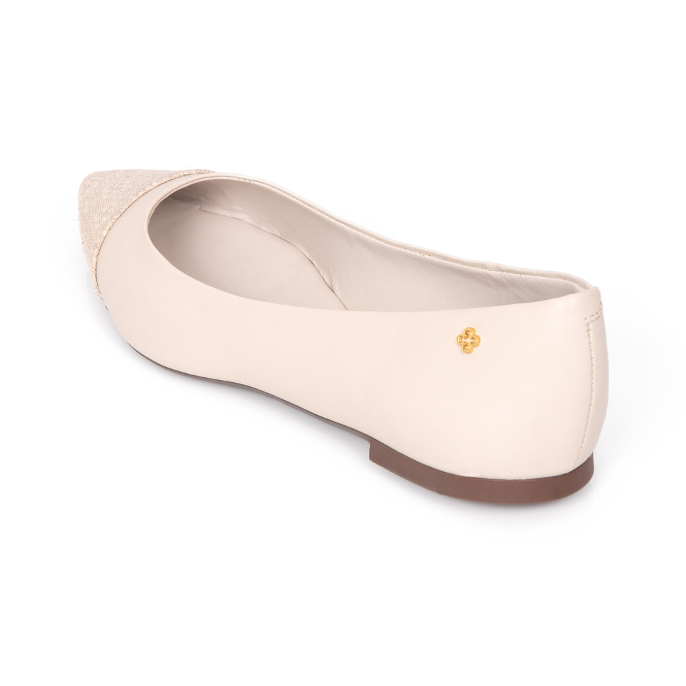 SAPATILHA BICO FINO BEGE RÁFIA MONOGRAMA image number 2