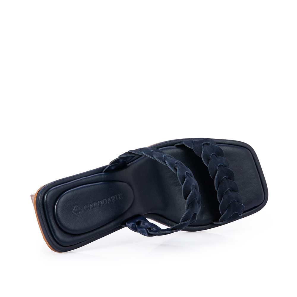 MULE SALTO BLOCO MARINHO AZZURRO DE COURO NOBUCK image number 4