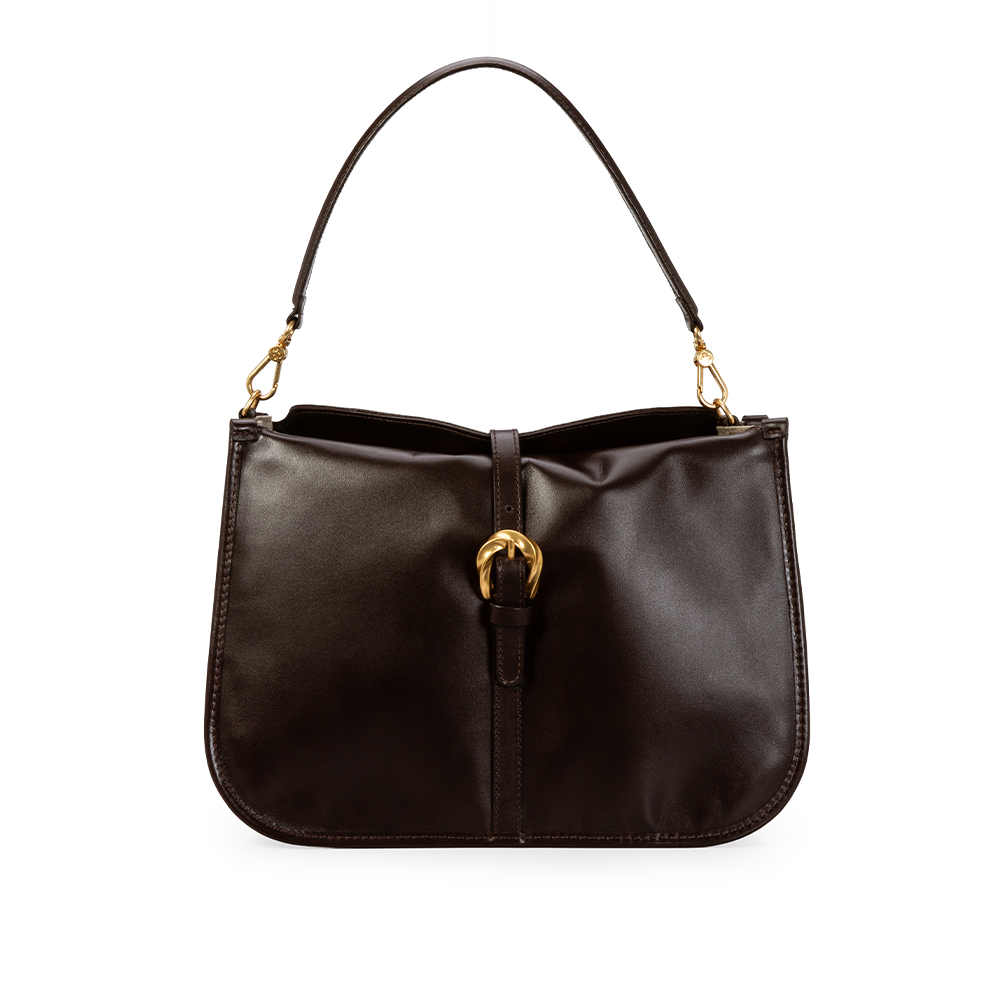 BOLSA COURO HOBO CACAO image number 0