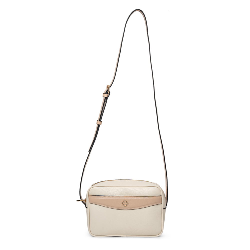 BOLSA PEQUENA TIRACOLO BEGE VANILLA E NUDE SEDA DE COURO SHOULDER BAG image number 3