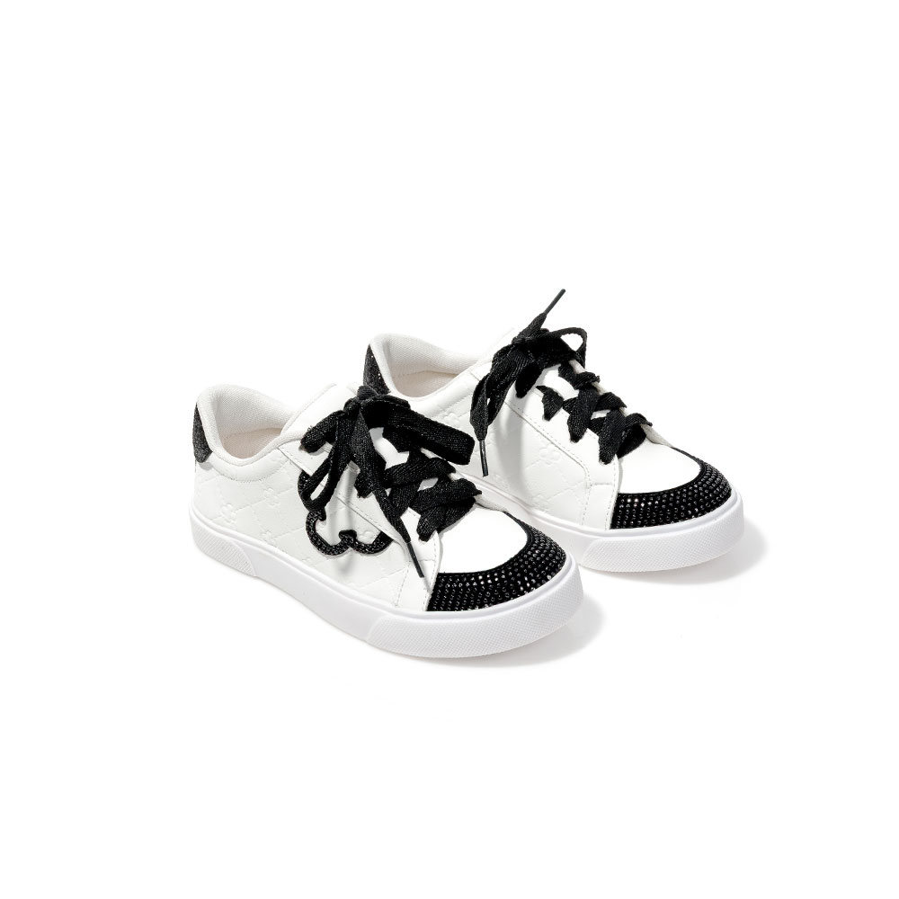 TÊNIS INFANTIL BRANCO E PRETO AMARRAÇÃO HOTFIX image number 1