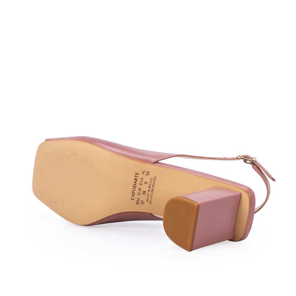 PEEP TOE ROSA MALVA DE COURO SALTO BLOCO image number 3