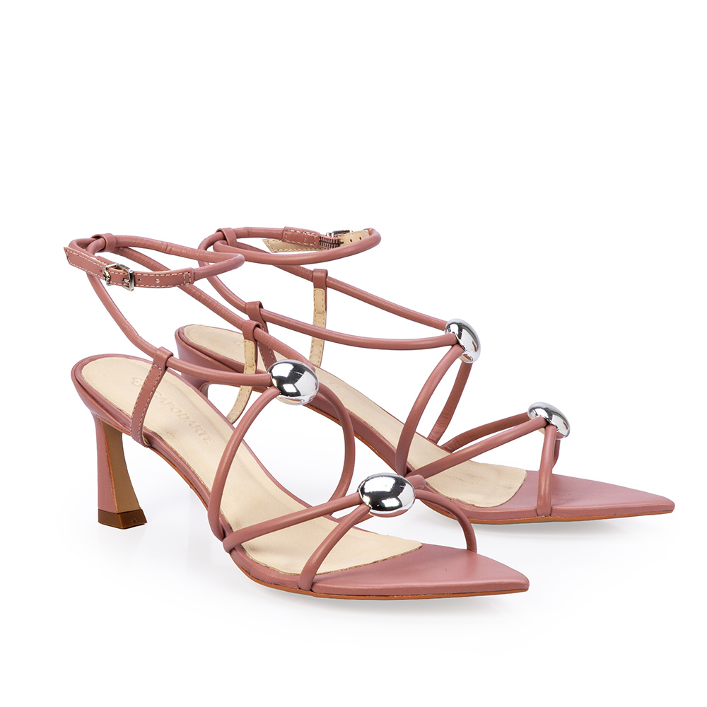 SAND&Aacute;LIA BICO FINO ROSA MALVA DE COURO image number 2