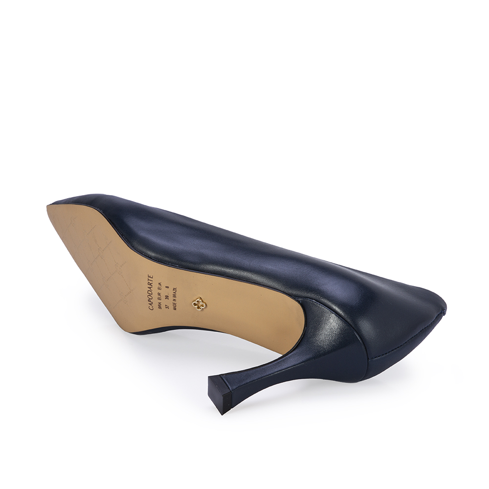 SCARPIN SALTO FLARE MARINHO AZZURRO DE COURO image number 3