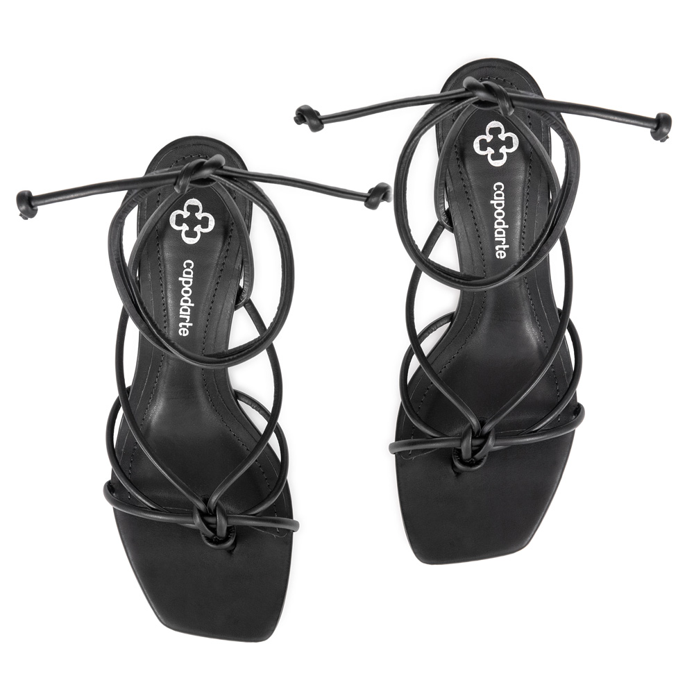 SAND&Aacute;LIA SALTO BLOCO PRETA AMARRA&Ccedil;&Atilde;O image number 4