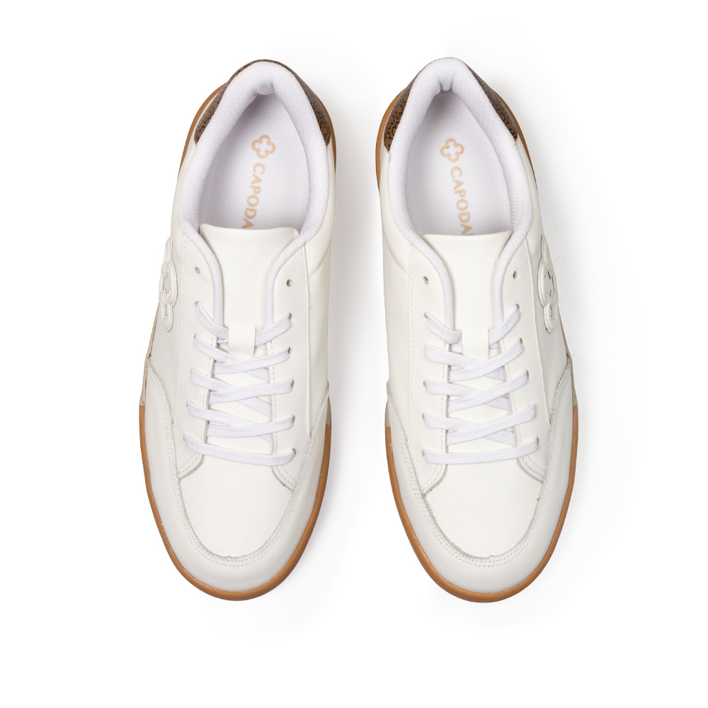 TÊNIS FEMININO BRANCO DE COURO MONOGRAMA AMARRAÇÃO image number 4