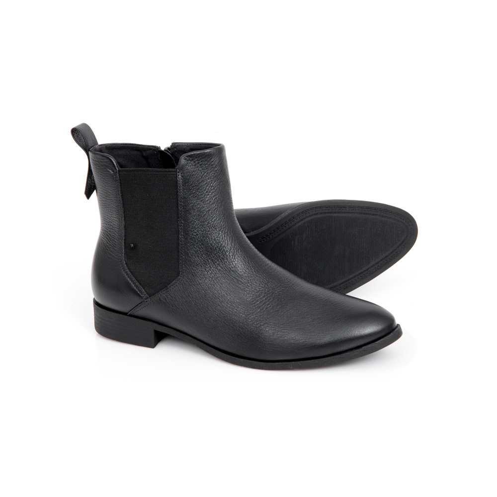 BOTA CANO CURTO PRETA DE COURO image number 4