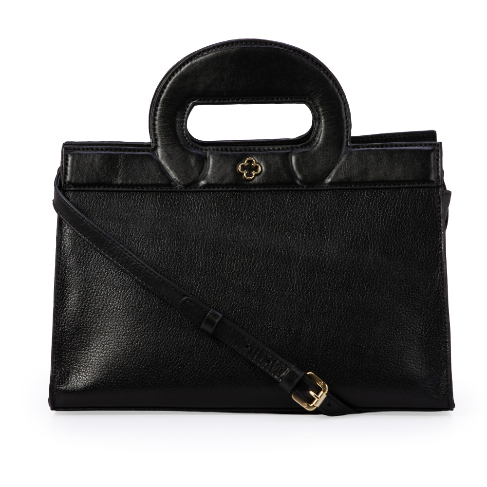 BOLSA TOTE PRETA DE COURO image number 0