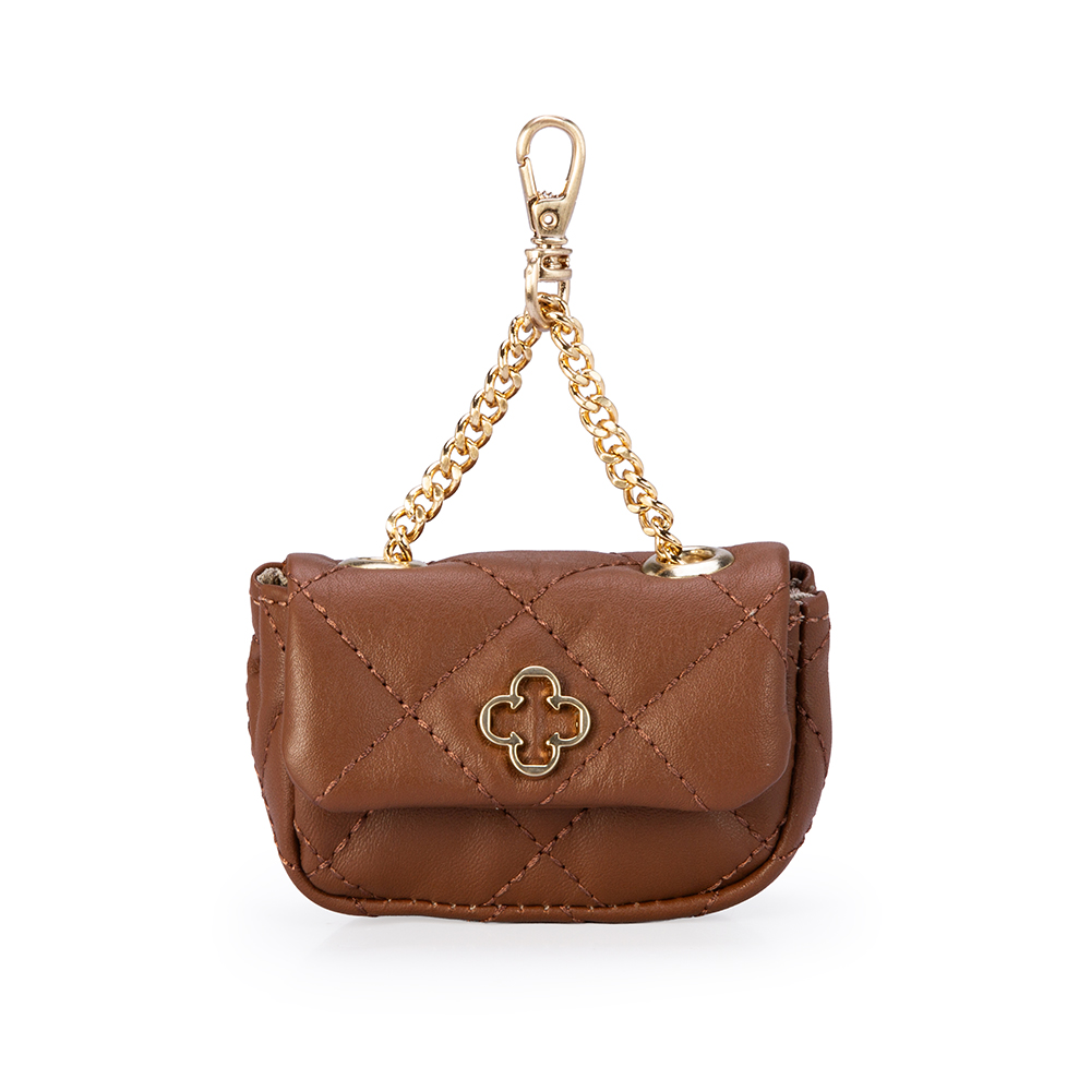 CHAVEIRO MINI BOLSA MARROM COURO MATELASS&Ecirc; BAG CHARM image number 0