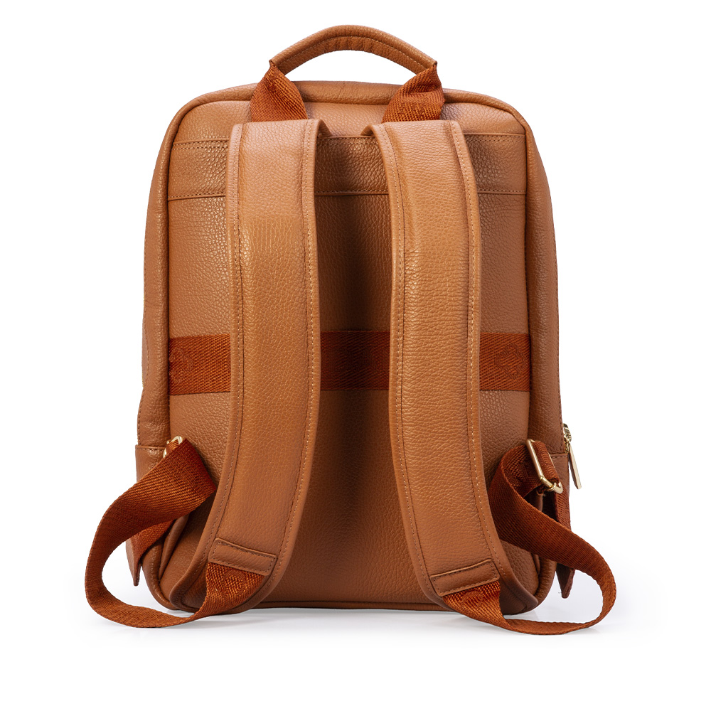 MOCHILA FEMININA CARAMELO DE COURO image number 2