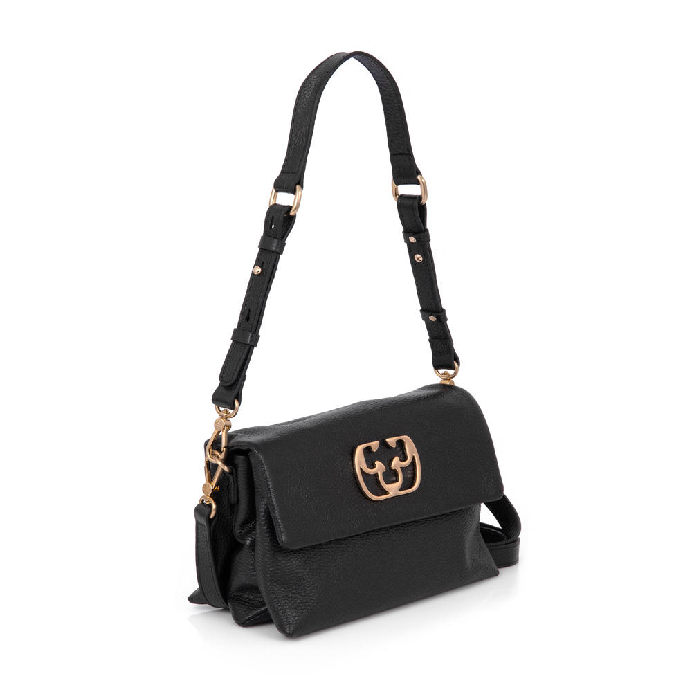 BOLSA PRETA DE COURO SHOULDER BAG image number 1