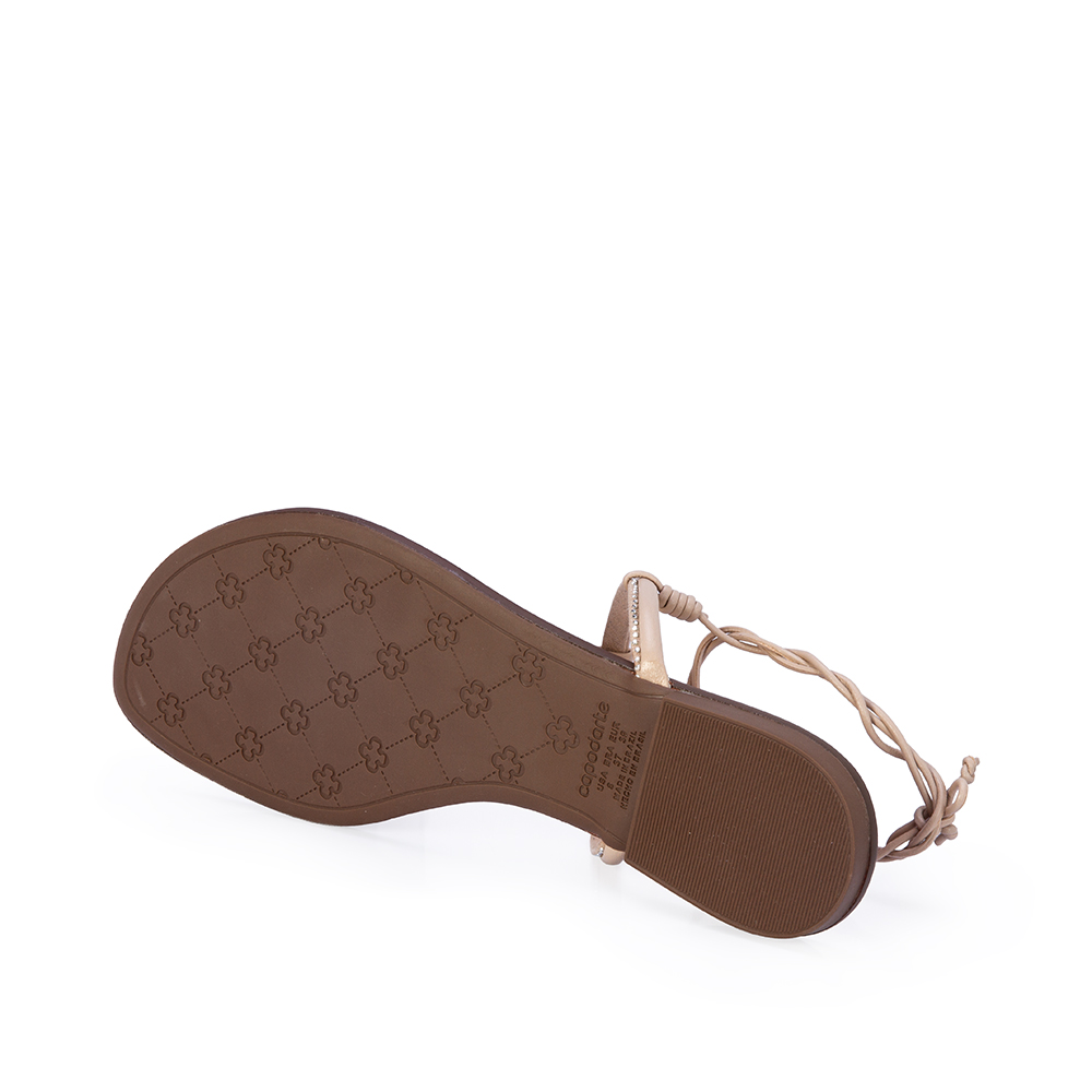 SANDÁLIA RASTEIRA NUDE SEDA DE COURO AMARRAÇÃO image number 3