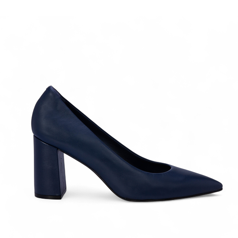 SCARPIN SALTO BLOCO COURO MARINHO AZZURRO image number 0