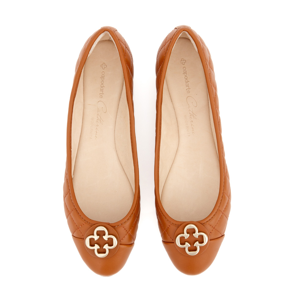 SAPATILHA CATHERINE MODERNIT&Aacute; CARAMELO CAMEL DE COURO image number 4