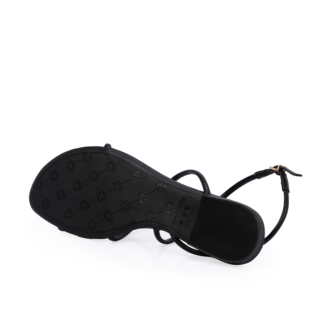 SAND&Aacute;LIA RASTEIRA PRETA DE COURO image number 3