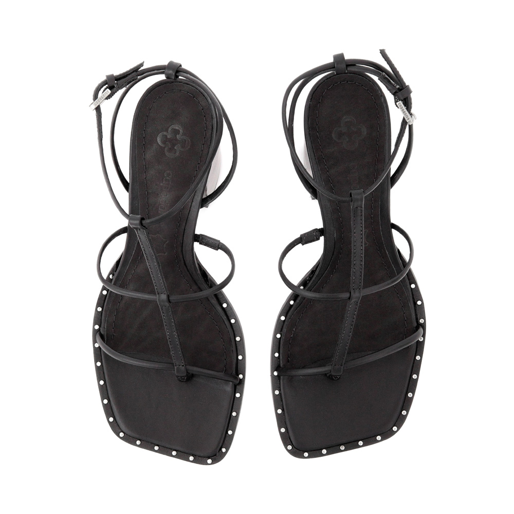 SAND&Aacute;LIA PRETA SALTO ALTO BLOCO DE COURO image number 4