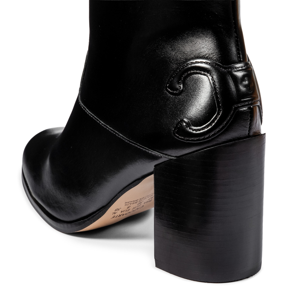 BOTA CANO CURTO PRETA DE COURO image number 3