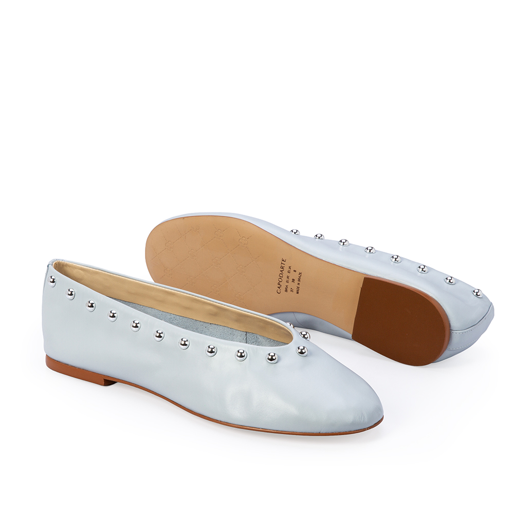 SAPATILHA AZUL TURMALINA BICO REDONDO STUDS image number 3