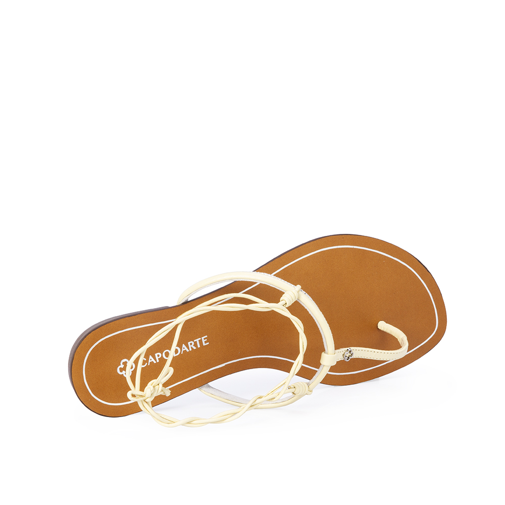 SAND&Aacute;LIA RASTEIRA CREME BRULLE DE COURO AMARRA&Ccedil;&Atilde;O image number 4