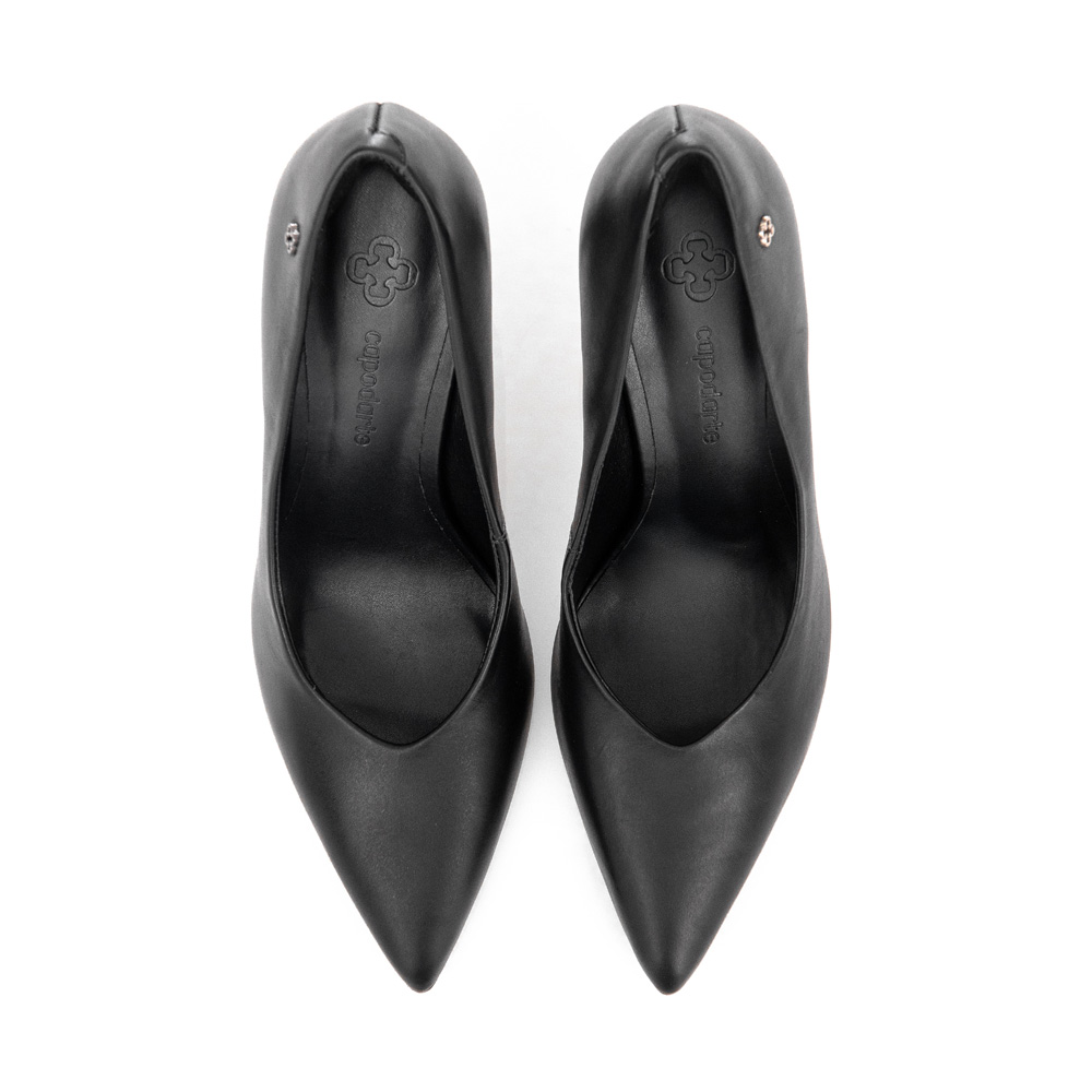 SCARPIN PRETO SALTO ALTO FINO DE COURO image number 4