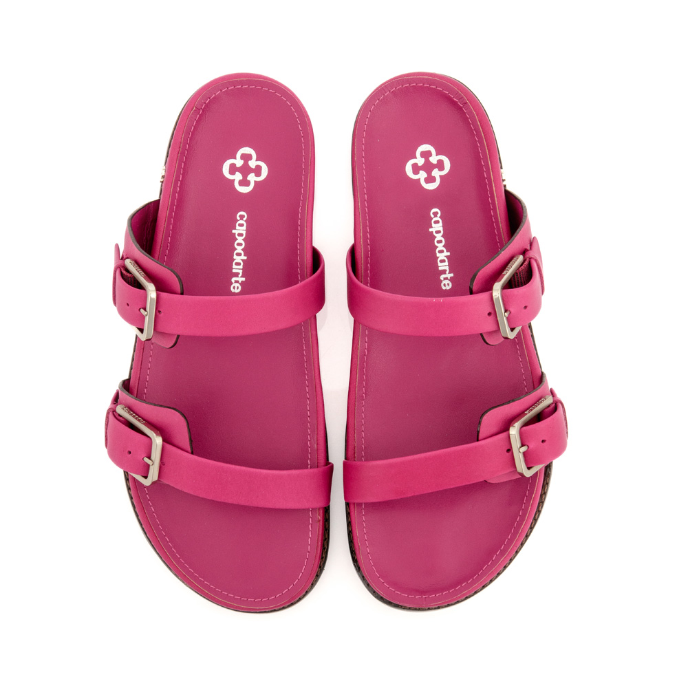 CHINELO PAPETE ROSA JASMIN DE COURO FIVELAS image number 4